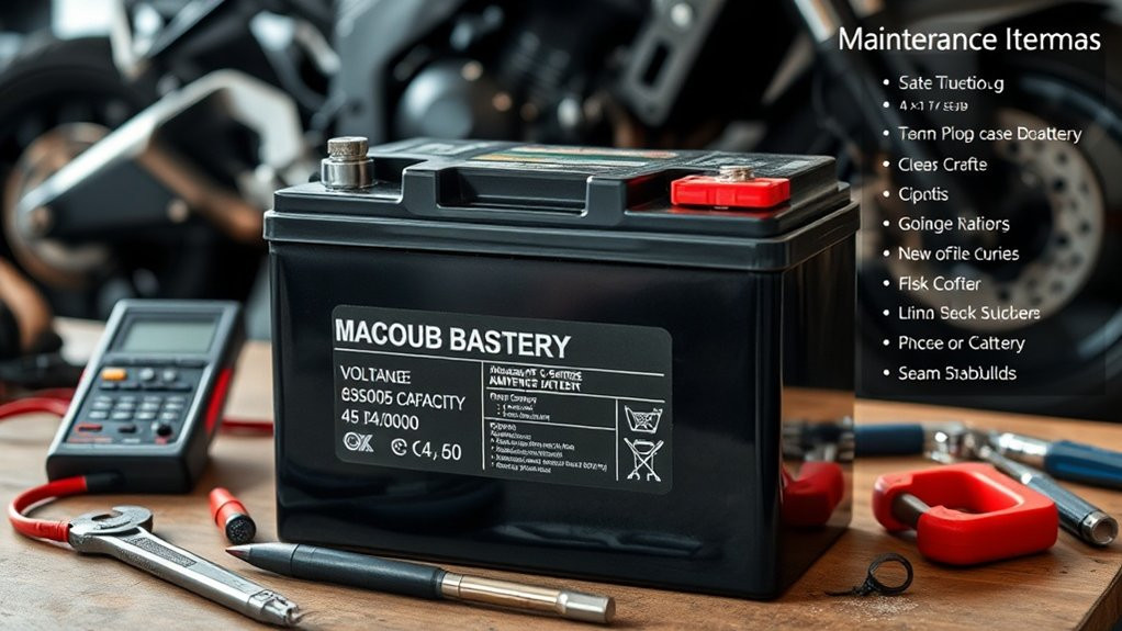 spécifications de la batterie à vérifier