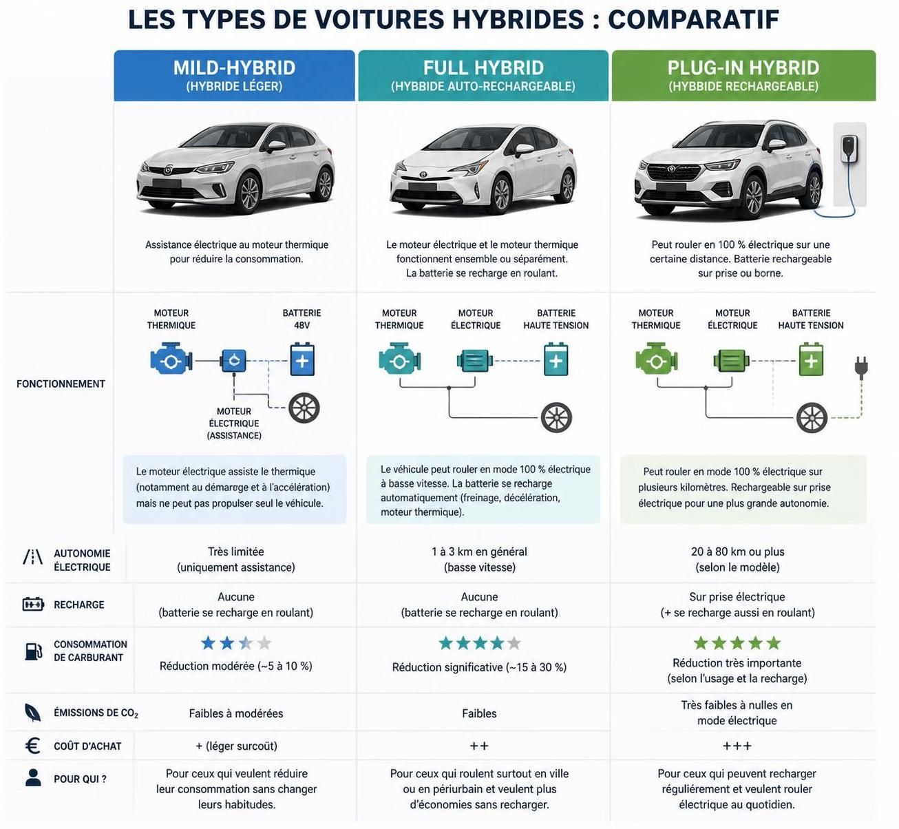 découvrez le fonctionnement d'une voiture hybride, ses mécanismes combinant moteur thermique et électrique, ainsi que les avantages économiques et écologiques qu'elle offre.
