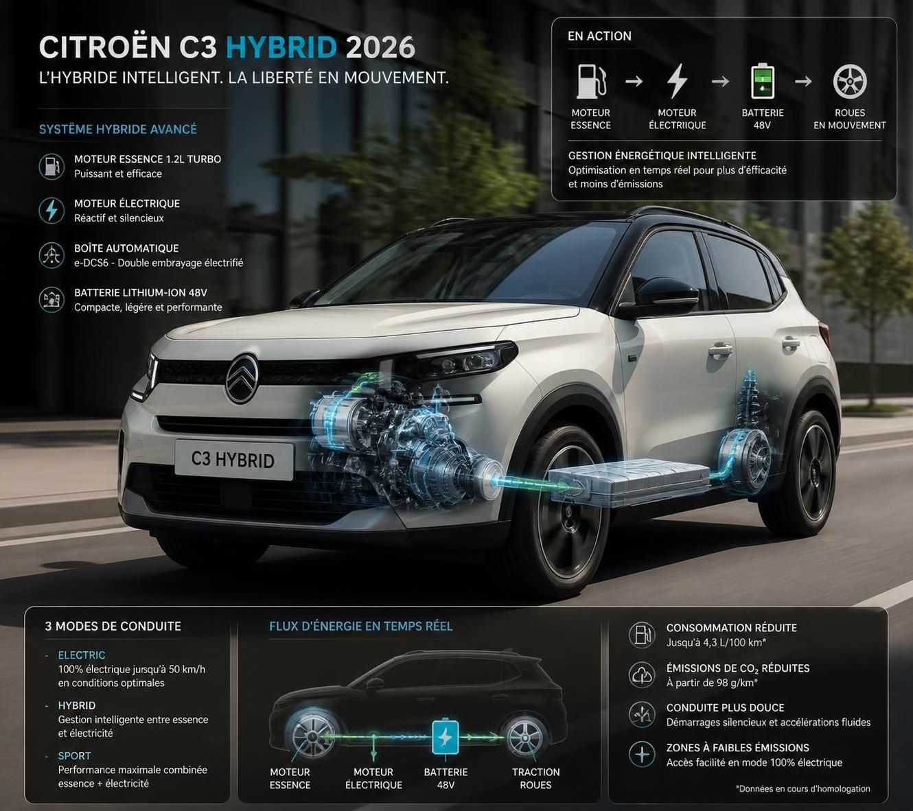 explorez les avantages de la citroën c3 hybride 2026, alliant économie d'énergie, performance et respect de l'environnement.