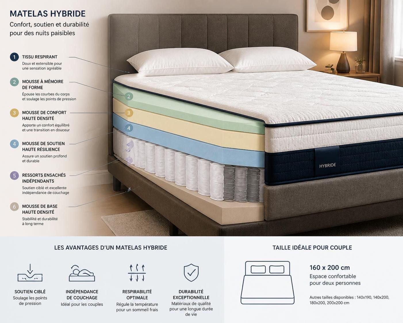 découvrez comment choisir le matelas hybride idéal pour un confort optimal et un sommeil réparateur. guide complet pour sélectionner le meilleur matelas adapté à vos besoins.